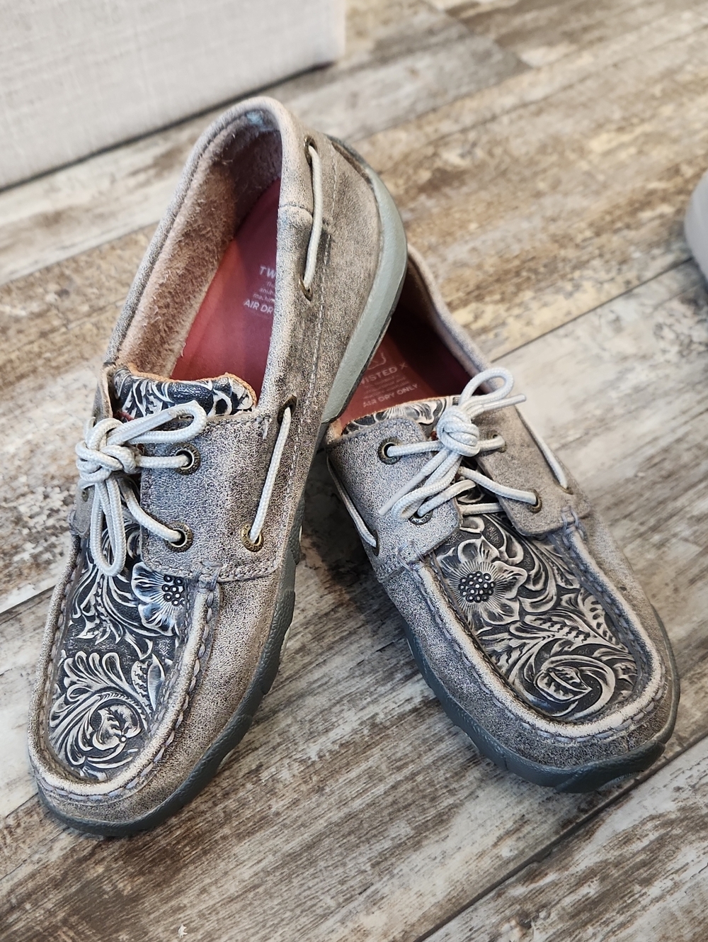 Twisted X Embellished Gray Floral  Shoes
